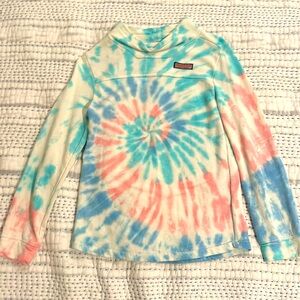 Vineyard Vines Cowl Neck Pullover Tie-Dye Girls L (14)